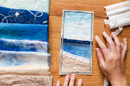 Seascape Textile Art Wall Hanging for Coastal Home Decor