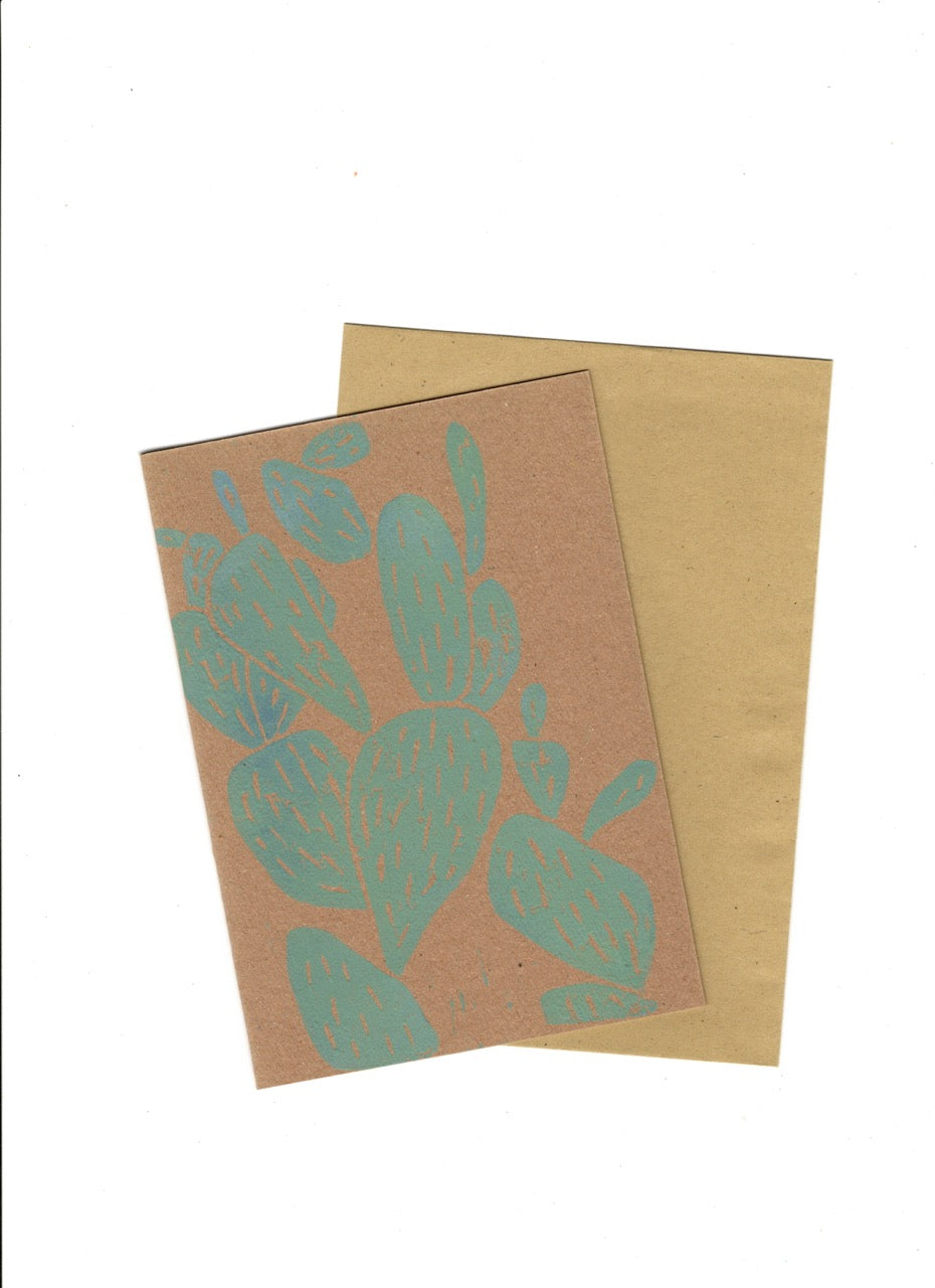 Cactus Lino Printed Greetings Card