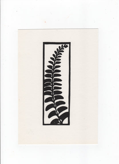 Fern A5 Linocut Print