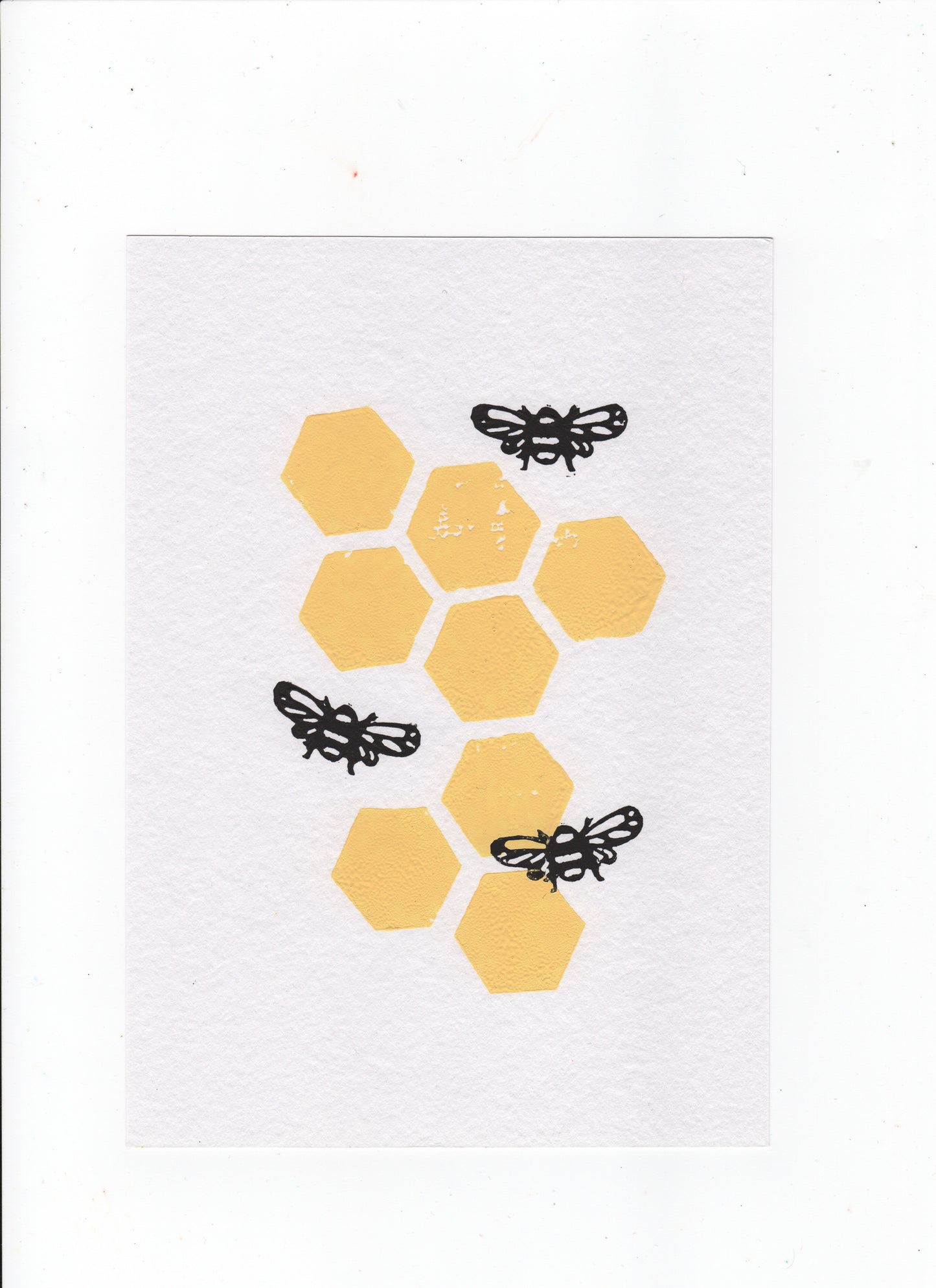 Bee and Honeycomb A5 Lino Print