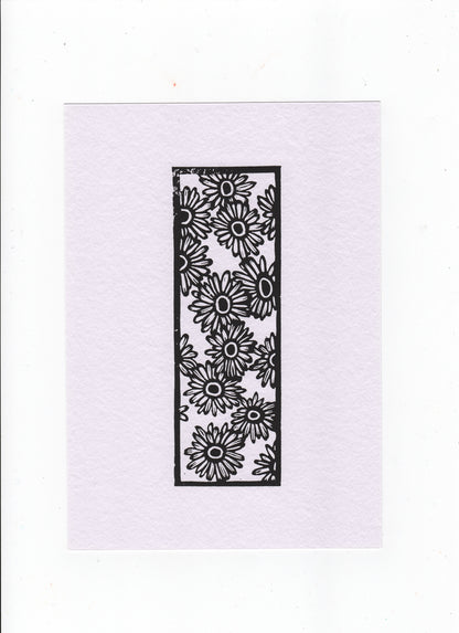 Daisy A5 Lino Print